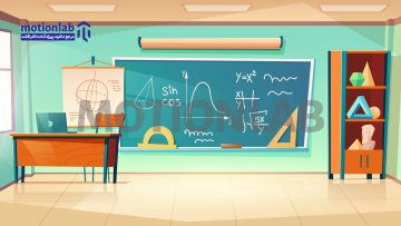 وکتور کارتونی کلاس ریاضی Classroom Mathematics Cartoon